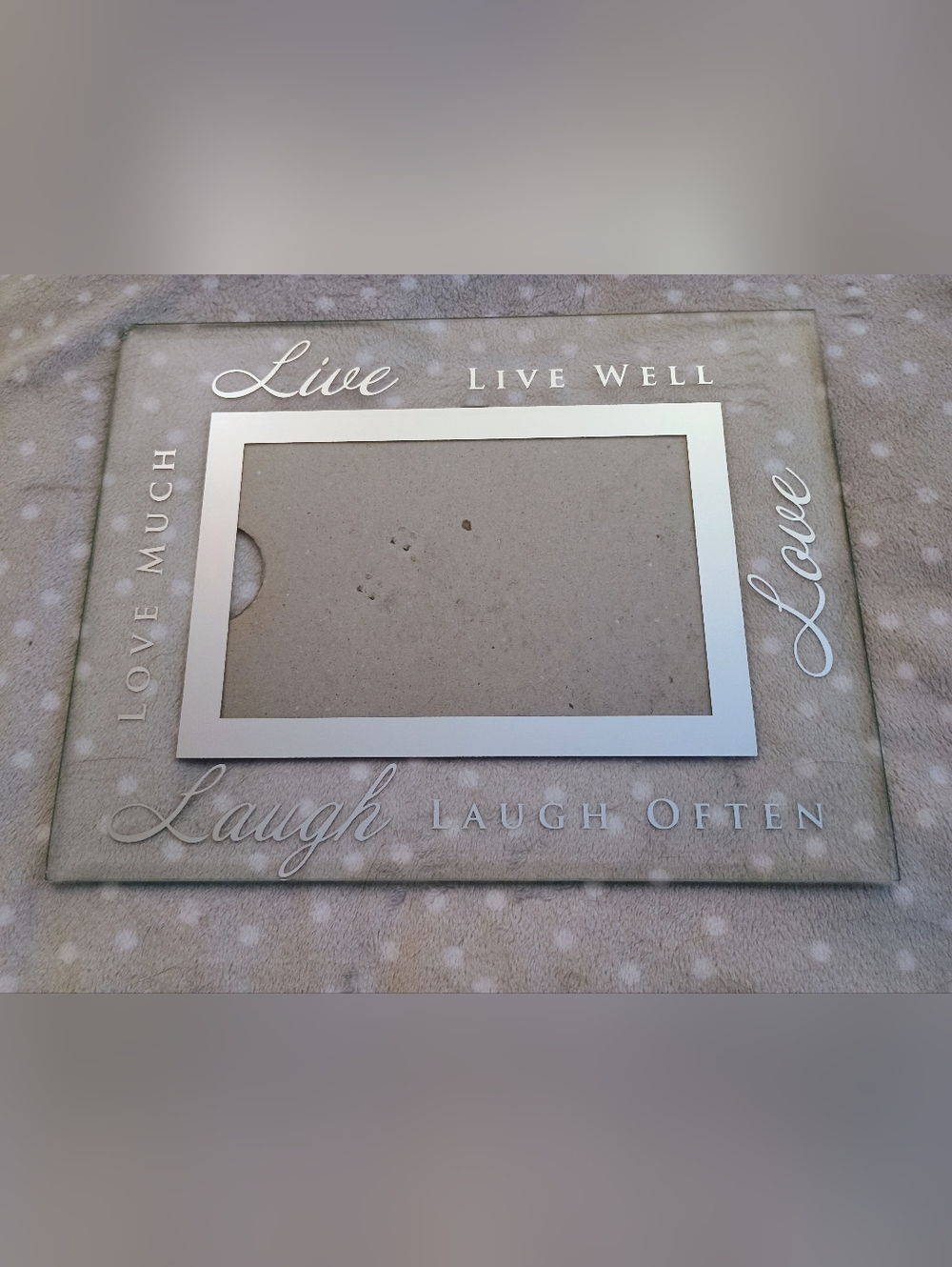 PRICE FIRM Live Laugh Love Chome Glass 5x7 Picture Frame